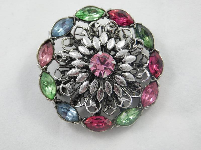 Vintage Sammler Multi Farbige Strass Brosche von AlwaysPlanBVintage