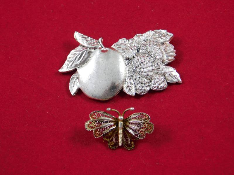 Vintage Sammler Paar Silberbroschen von AlwaysPlanBVintage