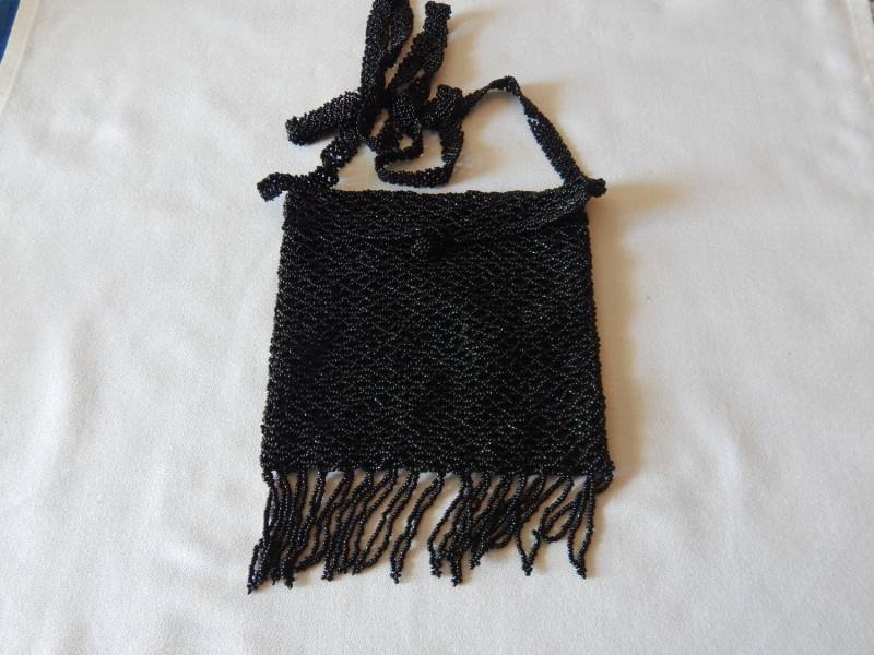 Vintage Sammler Schwarz Perlen Handtasche von AlwaysPlanBVintage