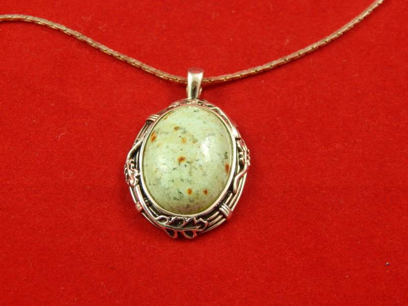 Vintagecollectible Türkis Halskette Und Anhänger in Sterling Silber Gefasst von AlwaysPlanBVintage