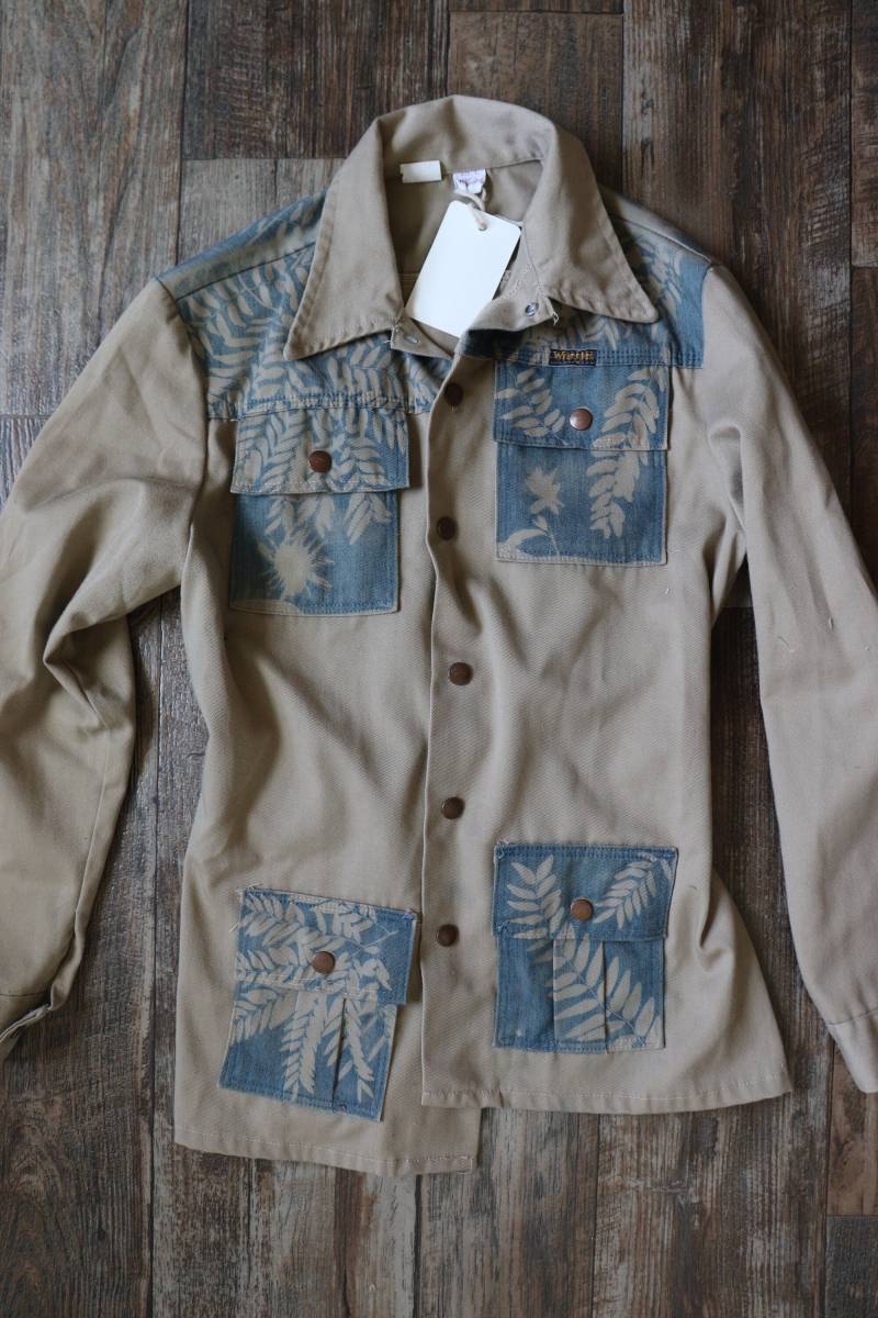 Upcycled Cyanotypie Vintage Wrangler Jacke - Größe Large | Runs Small von AlwaysTheAdventure
