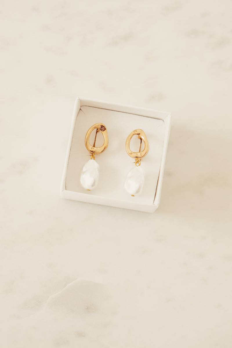 Ohrringe "Modern Pearl" Gold von AlwaysandForeverDE