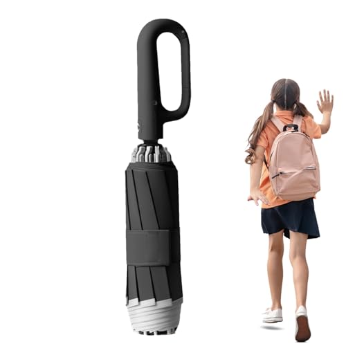 Regenschirm Im Karabiner-Griff-Design, Extra Großer, Winddichter Reise-Klappgolf, Tragbarer Kompakter Reiseschirm, Automatisch Zusammenklappbarer Regenschirm Mit Umgekehrtem Verschluss, Freihändiger R von Alwida