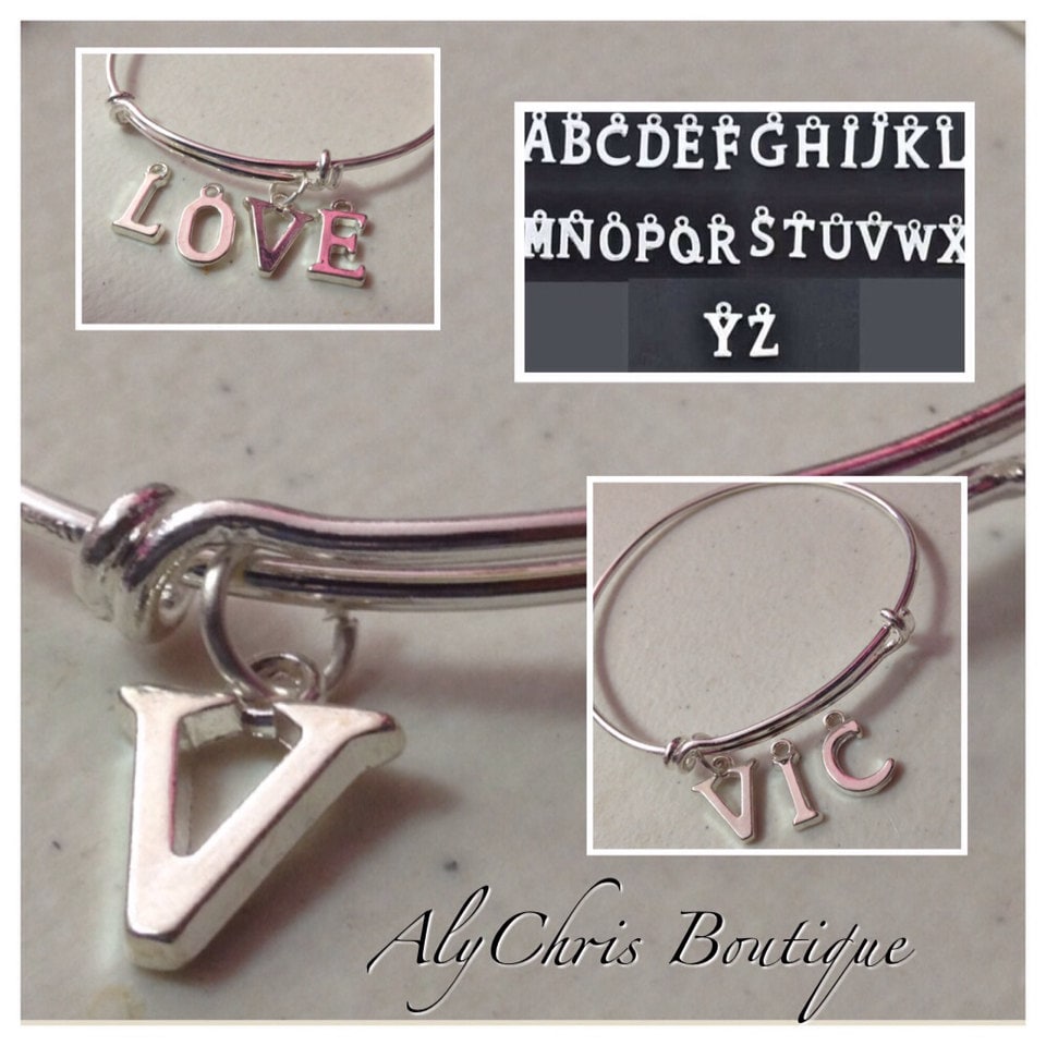 Add-On Nur - Personalisieren Add Ein Brief Charme Ihren Charm Armreif Und Edelstein-Armband Aus Meinem Shop Add-On Nur - Personalisieren Add Ein Brief Charme Ihren Charm Armreif Und Edelstein-Armband Aus Meinem Shop von AlyChrisBoutique