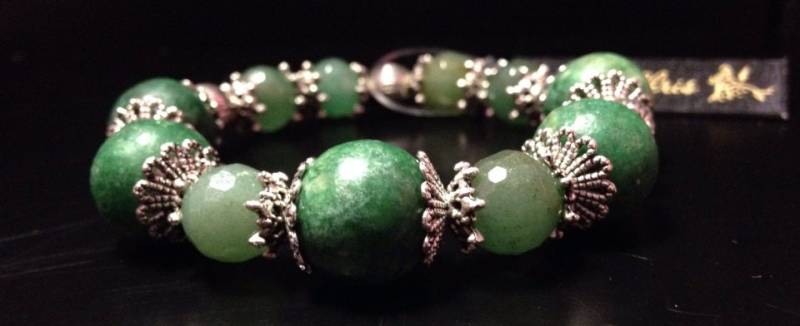 Grüne Jaspis & Facett Adventurine Perlen Armband, Boho Armband Grüne Jaspis & Facett Adventurine Perlen Armband, Boho Armband von AlyChrisBoutique