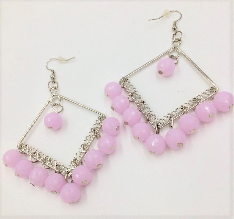 statement Schmuck, Chunky Beaded Dangle Ohrringe, Lilac Bold Boho Drop Ohrringe statement Schmuck, Chunky Beaded Dangle Ohrringe, Lilac Bold Boho Drop Ohrringe von AlyChrisBoutique
