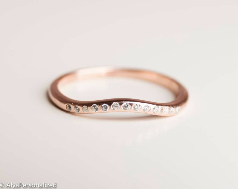 14K Rosegold Ehering - Halbe Ewigkeit Ring Diamantband Eternity Band Unikat von AlyaPersonalized