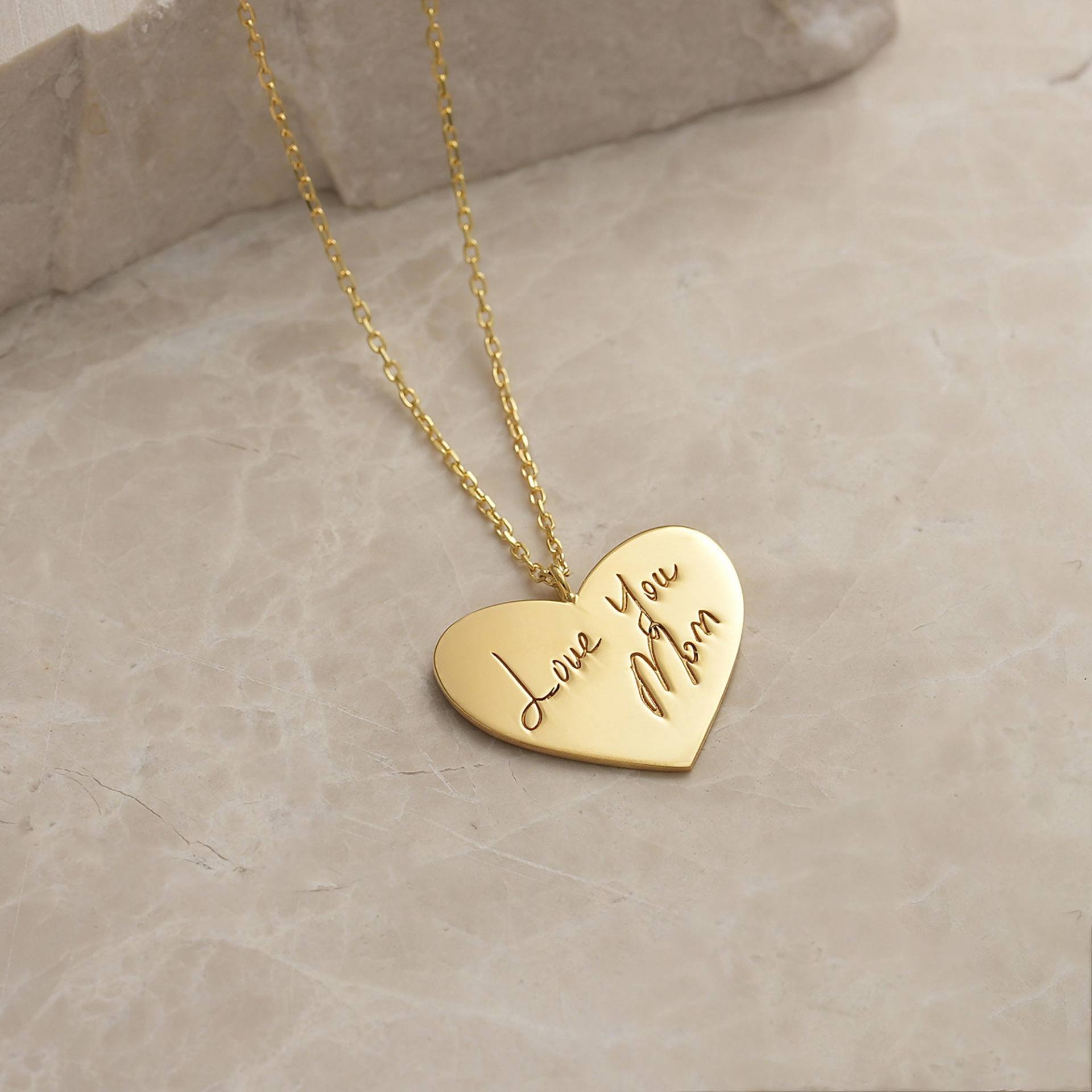 Benutzerdefinierte Handschrift Schmuck Personalisierte Halskette Gold Tatsächliche Gedenkgeschenk Handgemachtes Einzigartiges Feiertagsgeschenk Für von AlyaPersonalized