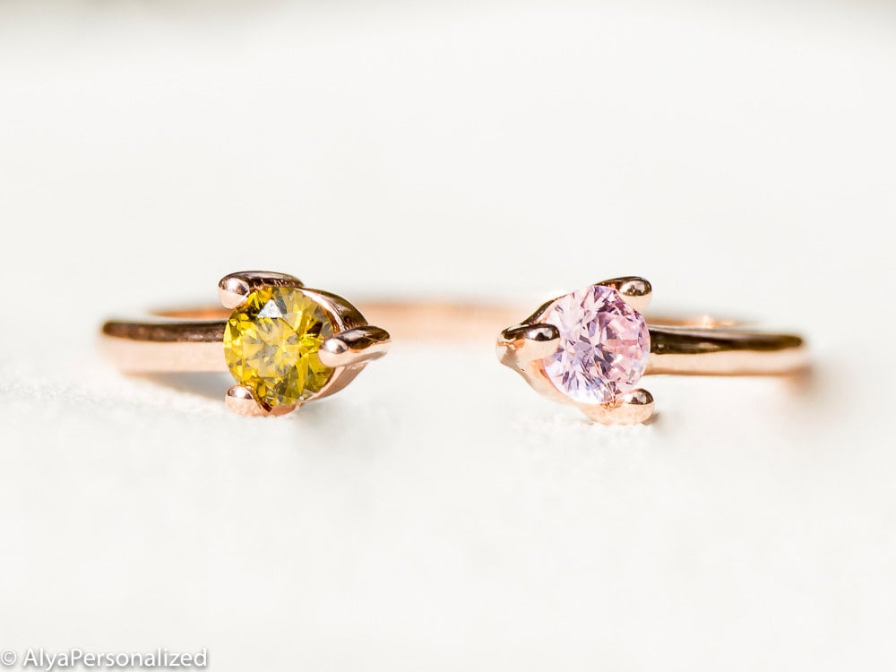 Doppel Geburtsstein Ring - Rose Gold Paar Personalisierter Sein Und Ihr Versprechen Doppel Geburtsstein Ring - Rose Gold Paar Personalisierter Sein Und Ihr Versprechen von AlyaPersonalized