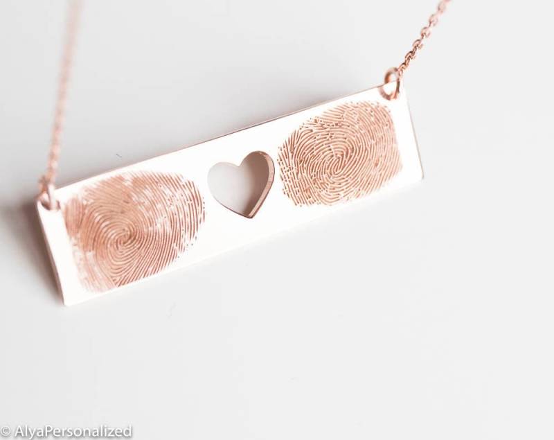 Fingerabdruck Halskette - Schmuck Handarbeit Sentimentaler von AlyaPersonalized