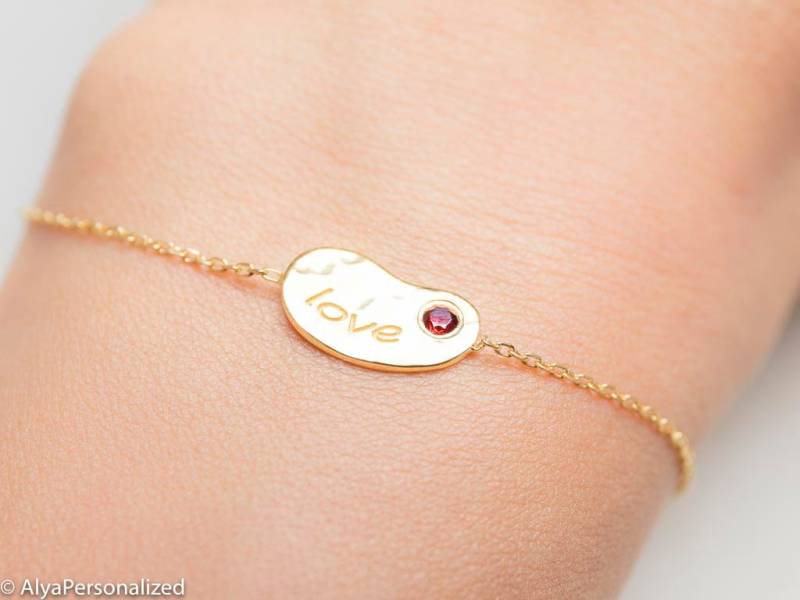 Love Armband - Geburtsstein Personalisiertes Personalisierter Schmuck Gold Freundschaftsarmband Brautjungfern Geschenk von AlyaPersonalized