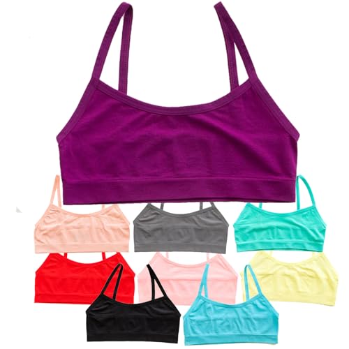Alyce Intimates Mädchen Baumwolle Cropped Cami Trainings-BH 12er Pack, 10 Stück hell, L von Alyce Ives Intimates