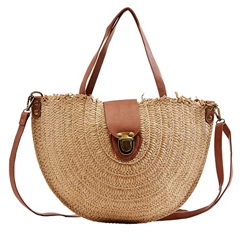 Alyna Style Damen-Handtasche - Umhängetasche für den Sommer mit aktuellem und modernem Stil, Strohhalmtasche für Damen, Weidengeflecht, Umhängetasche im Bohemian-Stil, aus robustem Stroh Alyna Style Damen-Handtasche - Umhängetasche für den Sommer mit aktuellem und modernem Stil, Strohhalmtasche für Damen, Weidengeflecht, Umhängetasche im Bohemian-Stil, aus robustem Stroh von Alyna Style