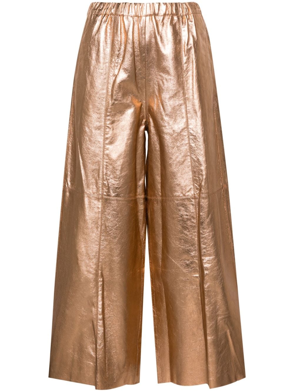 Alysi Cropped-Hose aus Leder - Metallic von Alysi