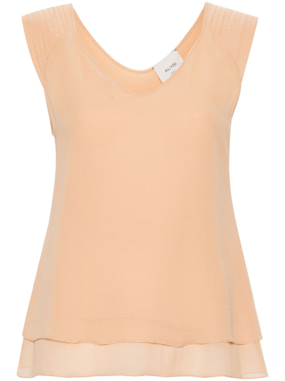 Alysi Seiden-Tanktop mit U-Ausschnitt - Nude von Alysi