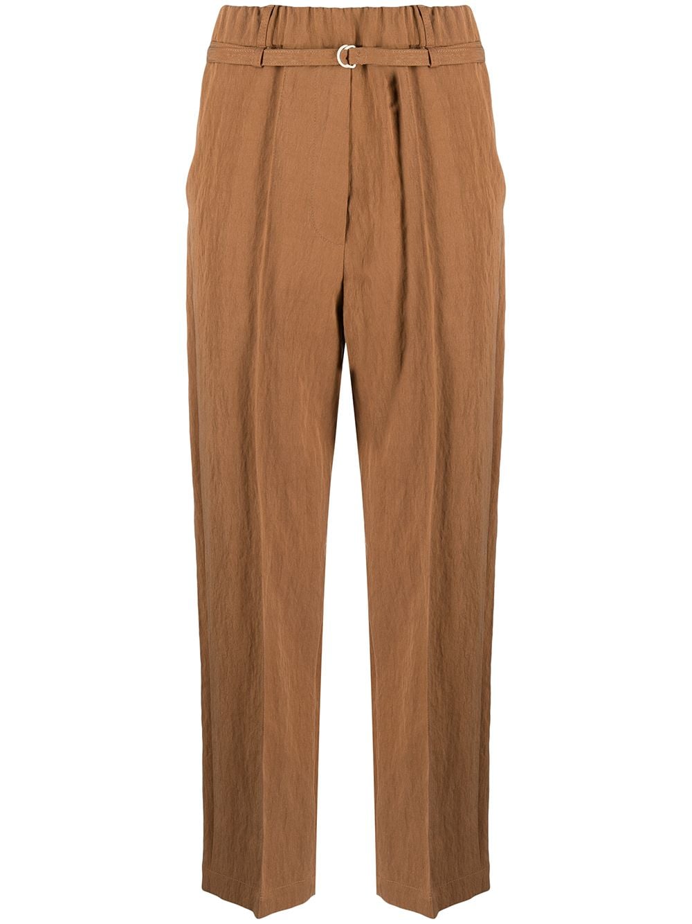 Alysi Cropped-Hose mit Gürtel - Braun von Alysi