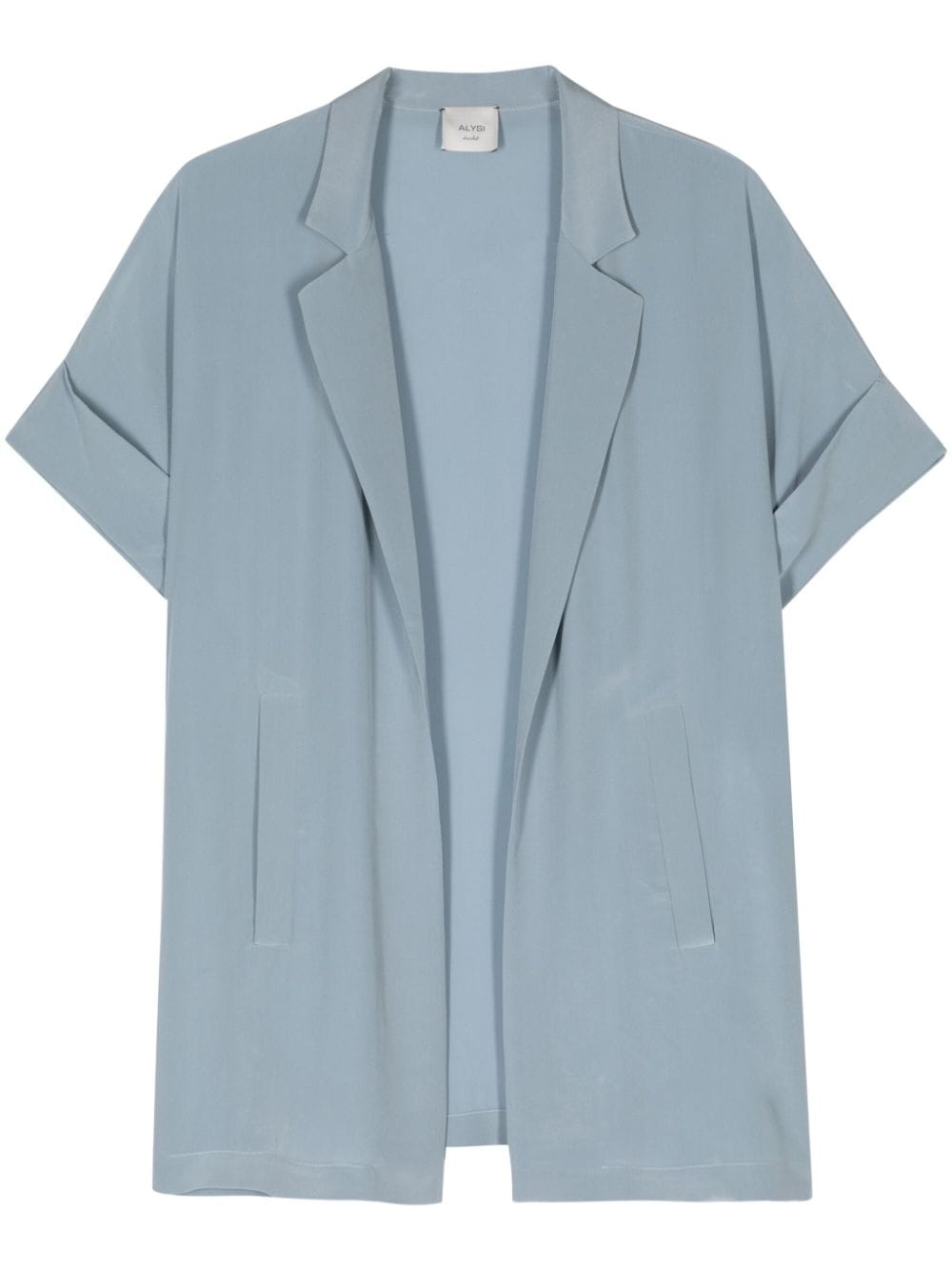 Alysi Crepe Couture Blazer mit kurzen Ärmeln - Blau von Alysi