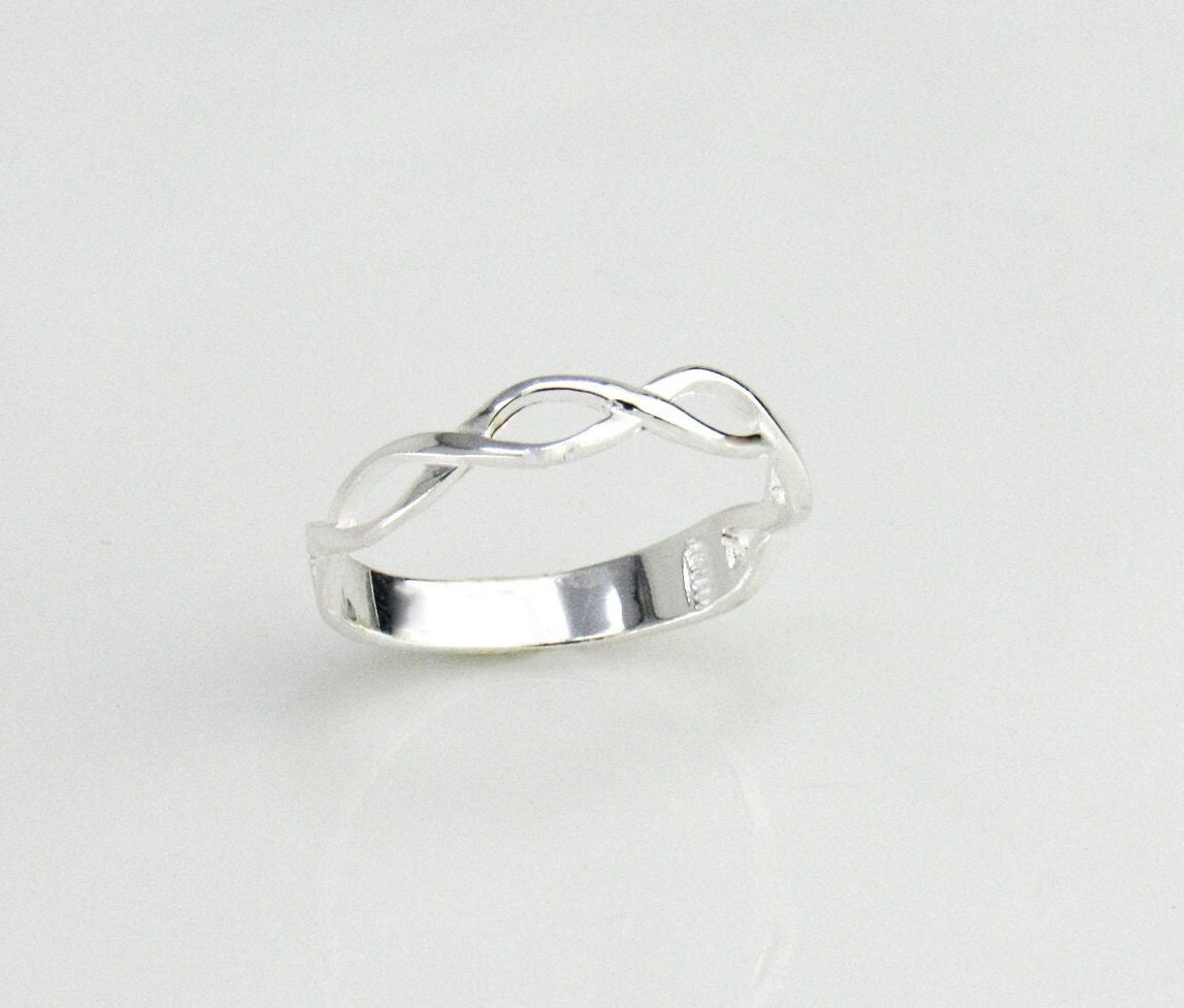 Sterling Silber Infinity Ring, Ring in Silber, Forever Double Helix Dna Struktur von Alyssasdreams