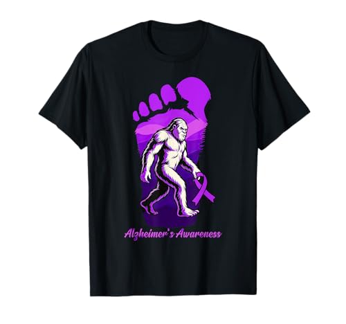 Alzheimer's Awareness Bigfoot Sasquatch Purple Ribbon Damen T-Shirt Alzheimer's Awareness Bigfoot Sasquatch Purple Ribbon Damen T-Shirt von Alzheimer's Awareness Purple Ribbon Warrior Tees