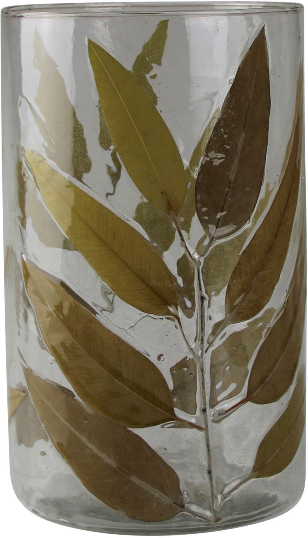 AM Design Windlicht "Kerzenhalter Zweig mit Blättern, aus Glas", (1 St.), Stumpenkerzenhalter von Am Design
