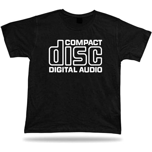 Compact Disc Digital Audio Vintage Retro Electronics T Shirt Funny Graphics Bass Funny Music Black L von AmAirArT