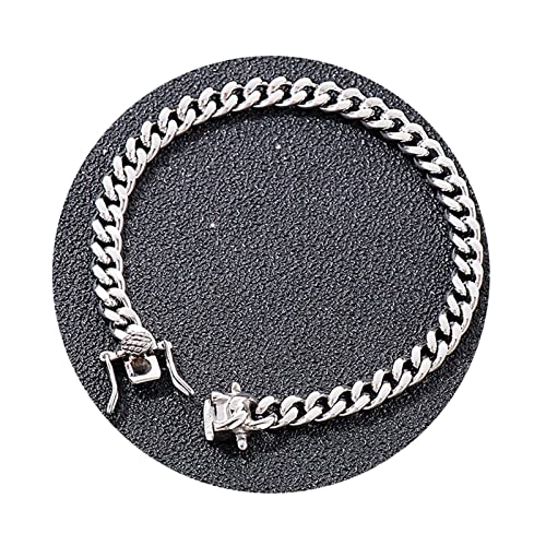 AMDXD Herren Gliederarmbänder für Herren aus Edelstahl, Glieder Link Armreif Hip Hop Rapper Modeschmuck Geschenkidee für Männer, Länge 20cm, Silber von AMDXD