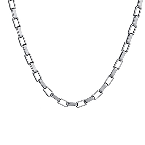 AMDXD Venezianierkette, Edelstahl Halsketten Herren, Metallkette Hals Silber Breit 3MM Länge 55cm Freundschaftskette Jungen Hip Hop Punk für Männer von AMDXD