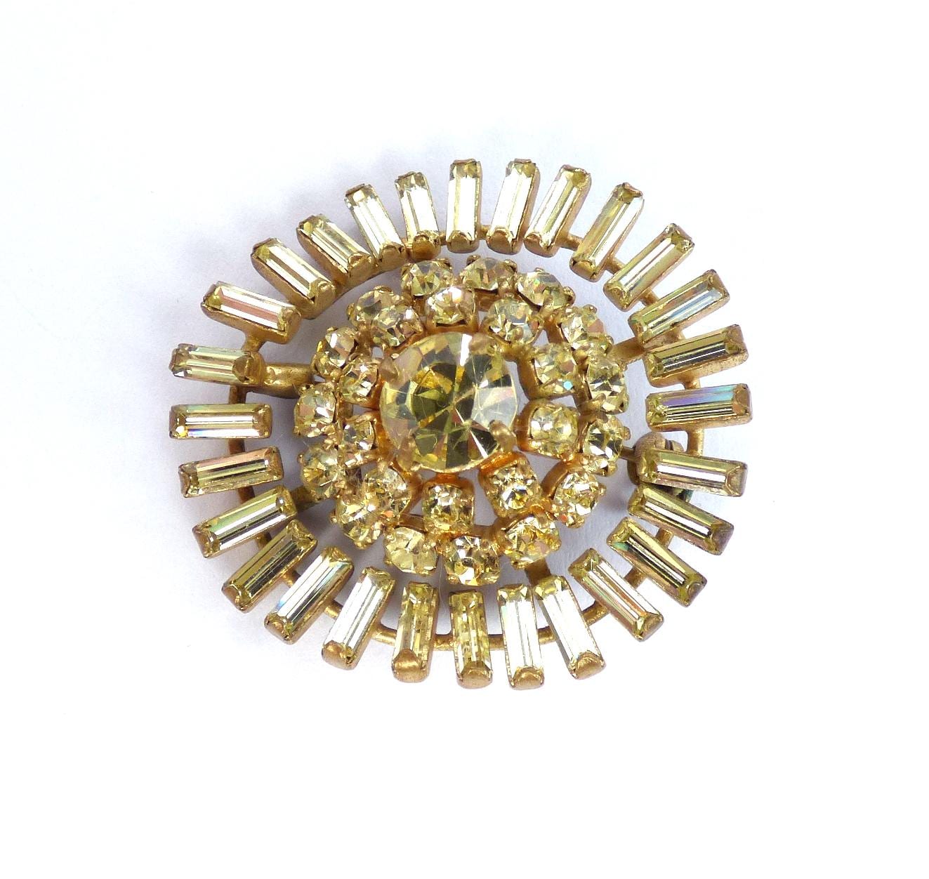 x Sonnen Brosche, Blumen Strass Gold Ton Statement Schmuck von AmVaBe