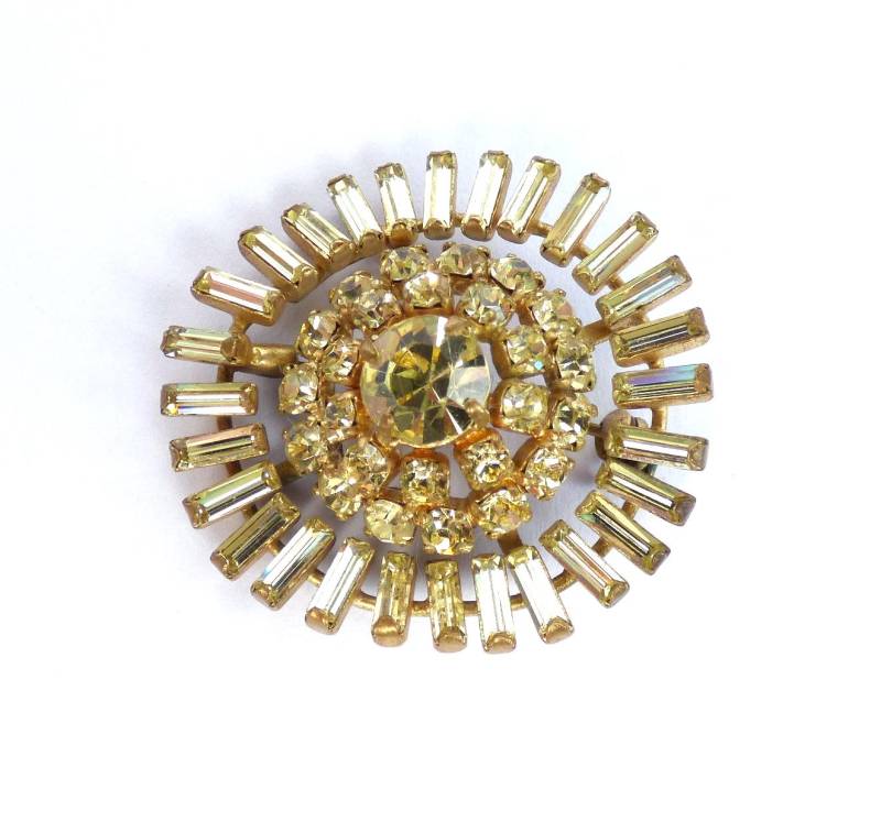 x Sonnen Brosche, Blumen Strass Gold Ton Statement Schmuck von AmVaBe