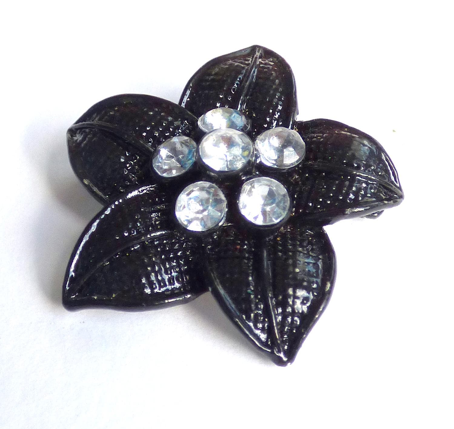 xx Schwarzer Weihnachtsstern Brosche, Kleine Weihnachtsstrass-Schmuck, Mini Vintage Accessoires, Geschenk Für Mutter, Niedliches Frau, Blumenbrosche von AmVaBe