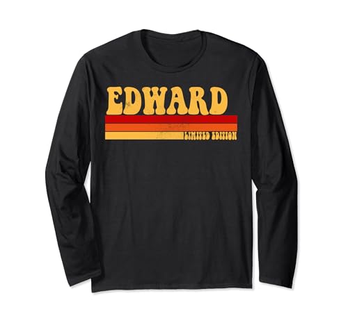 EDWARD Name Personalisierte Idee Herren Retro Vintage Edward Langarmshirt von AmaStyle Co.