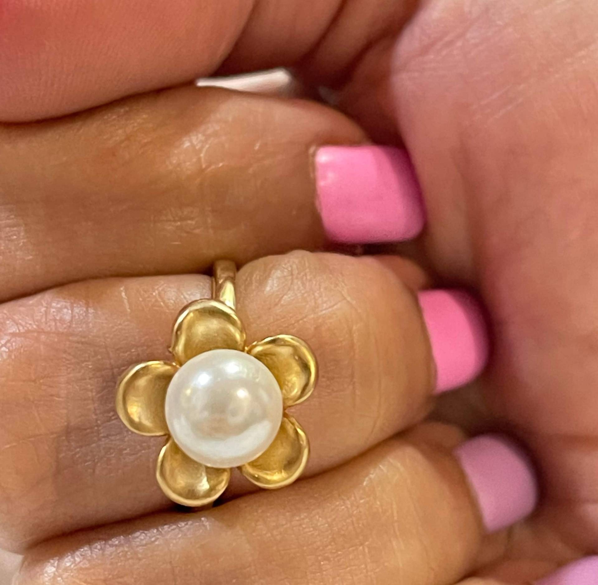 Perlen-Ring Blumen-Perlen-Ring Zierlicher Ring Süßer Stapelring Sommer - Schmuck Perlen-Ring Blumen-Perlen-Ring Zierlicher Ring Süßer Stapelring Sommer - Schmuck von AmaarahJewels