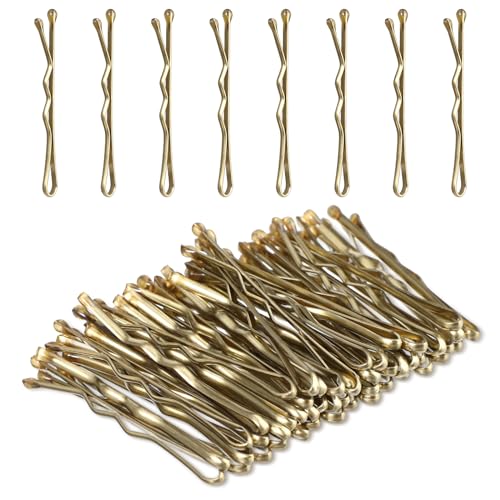Amabro 50 Stück Mini Haarnadeln Gold, 3.5cm Kleine Gewellte Haarnadeln Haarspange Aus Metall Haarnadeln für Frauen Mädchen Kinder Dutts Langes Glattes Lockiges Haar Alle Haartypen (Gold) von Amabro