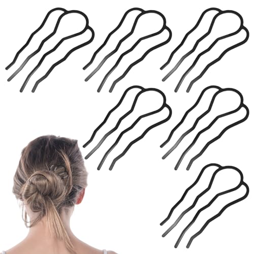 Amabro 6 Stück Haarkamm zum Stecken, U Förmige Haarkämme zum Stecken Kamm,Zähne Updo Bun Haar Pin Haarschmuck French Hair Comb U Förmig Haargabel für Frauen Mädchen Kombination Dickem Feinem Haar von Amabro