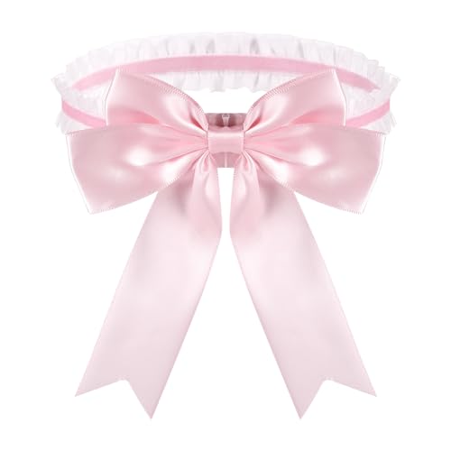 Amabro Hochzeit Hochzeitskleidern Strumpfband, Strumpfband zur Braut Spitze Bogen Hochzeitsstrumpfband Elastisch Spitzenstrumpfband für Braut zum Junggesellinnenabschied (Rosa) von Amabro