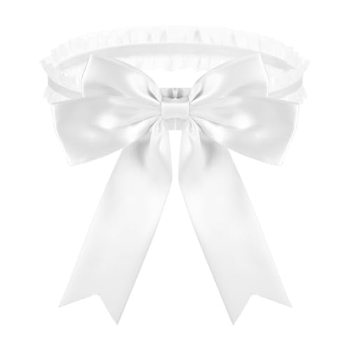 Amabro Hochzeit Hochzeitskleidern Strumpfband, Strumpfband zur Braut Spitze Bogen Hochzeitsstrumpfband Elastisch Spitzenstrumpfband für Braut zum Junggesellinnenabschied (Weiß) von Amabro