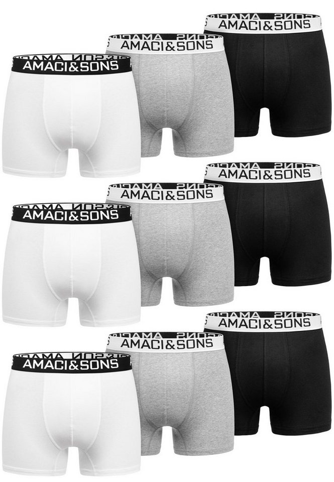 Amaci&Sons Boxershorts LARY 9er Pack Boxershorts (9er-Pack) Herren Baumwolle Männer Unterhose Unterwäsche von Amaci&Sons