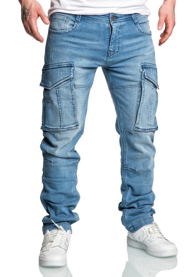 Amaci&Sons Cargojeans LINNDALE Sweathose im Denim Look Herren Sweathose in Stretch Denim Jogging Jeans von Amaci&Sons