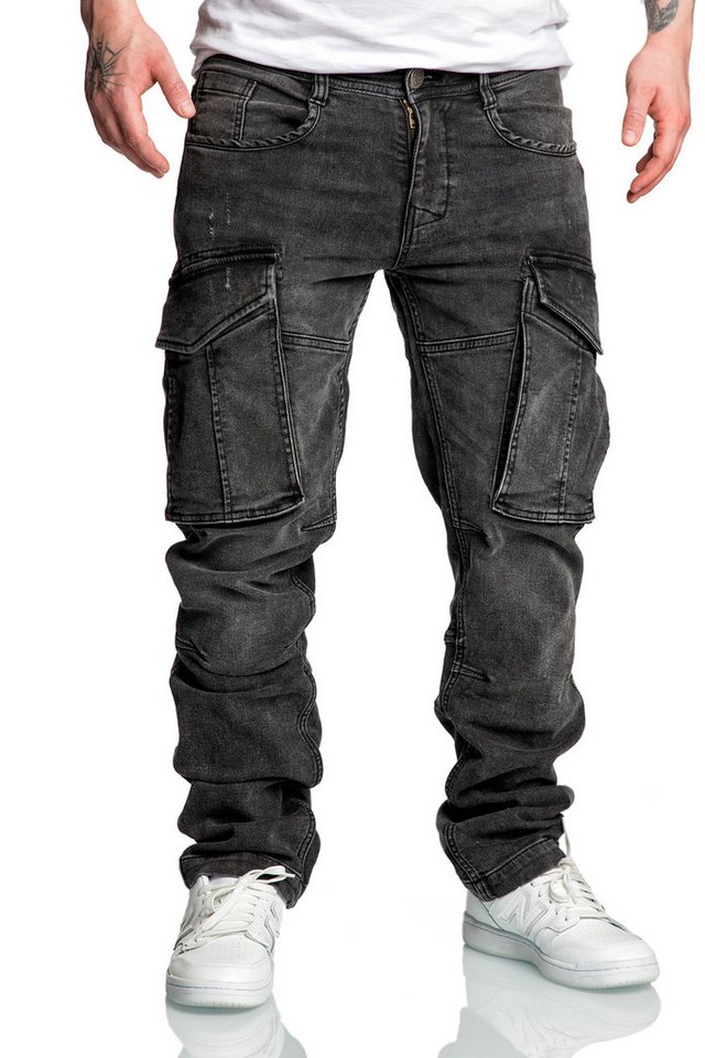 Amaci&Sons Cargojeans LINNDALE Sweathose im Denim Look Herren Sweathose in Stretch Denim Jogging Jeans von Amaci&Sons