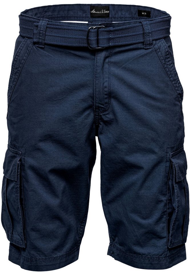 Amaci&Sons Cargoshorts MIDFIELD Chinoshort inkl. Gürtel Herren Bermuda Short Hose Regular Fit inkl. Gürtel von Amaci&Sons