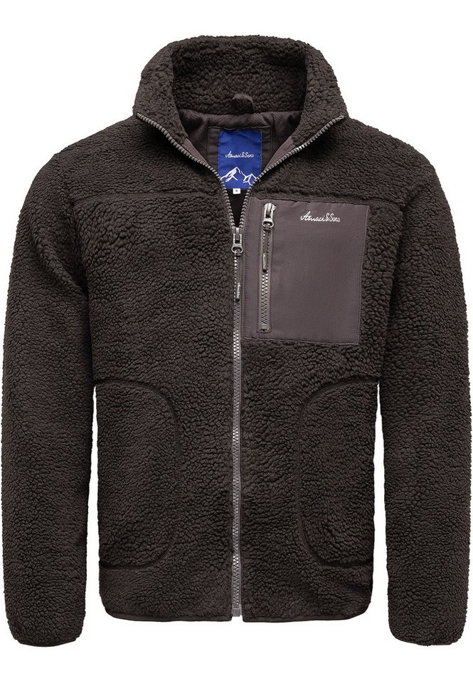 Amaci&Sons Fleecejacke YERMO Fleecejacke Herren Teddyfleece Sweatjacke Plüsch Zipper Fleecepullover von Amaci&Sons