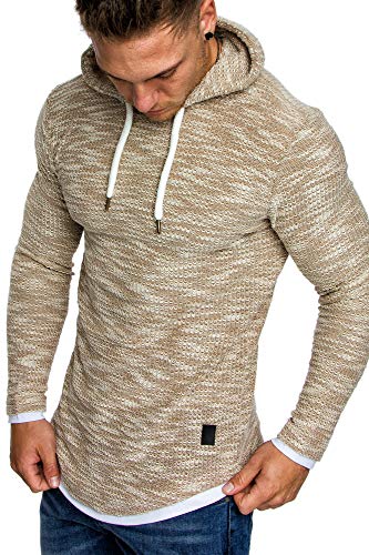 Amaci&Sons Herren 2in1 Kapuzenpullover Hoodie Sweater Pullover Sweatshirt 4013 Beige XXL von Amaci&Sons