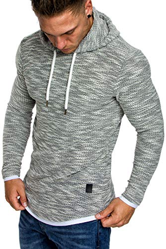 Amaci&Sons Herren 2in1 Kapuzenpullover Hoodie Sweater Pullover Sweatshirt 4013 Grau M von Amaci&Sons