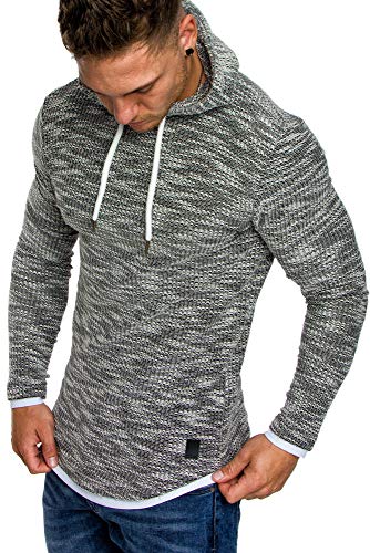 Amaci&Sons Herren 2in1 Kapuzenpullover Hoodie Sweater Pullover Sweatshirt 4013 Schwarz L von Amaci&Sons