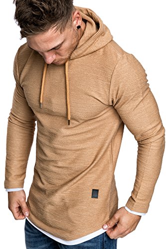 Amaci&Sons Herren 2in1 Oversize Kapuzenpullover Hoodie Sweater Sweatjacke Pullover Sweatshirt 4014 Beige L von Amaci&Sons