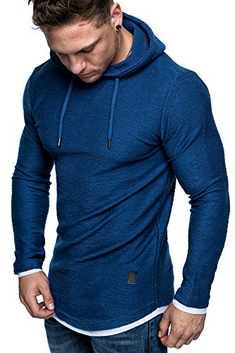 Amaci&Sons Herren 2in1 Oversize Kapuzenpullover Hoodie Sweater Sweatjacke Pullover Sweatshirt 4014 Blau M von Amaci&Sons