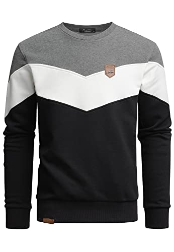 Amaci&Sons Herren Basic College Sweatjacke Pullover Hoodie Sweatshirt 4064 Anthrazit/Weiß/Schwarz L von Amaci&Sons