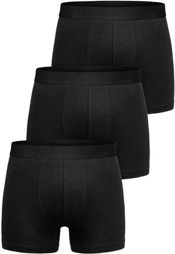 Amaci&Sons Herren Boxershorts Baumwolle 3er Spar-Pack Männer Unterhose Unterwäsche 3x9006 Schwarz/Schwarz XL von Amaci&Sons