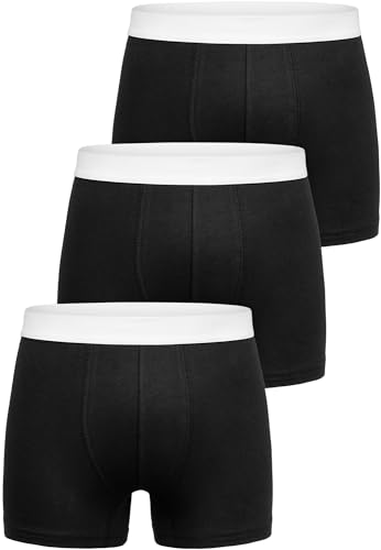 Amaci&Sons Herren Boxershorts Baumwolle 3er Spar-Pack Männer Unterhose Unterwäsche 3x9006 Schwarz/Weiß 4XL von Amaci&Sons