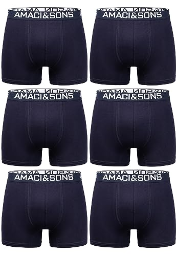 Amaci&Sons Herren Boxershorts Baumwolle 6er Spar-Pack Männer Unterhose Unterwäsche 6x9005 Navyblau/Navyblau XXL von Amaci&Sons